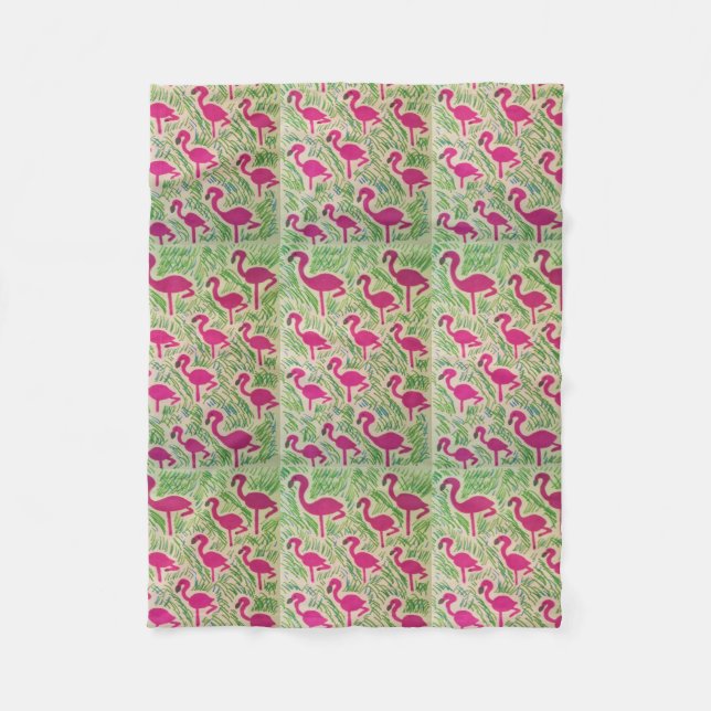 Tropical Flamingo Fleece Blanket (Framsidan)