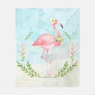 Tropical Flamingo Fleece Blanket
