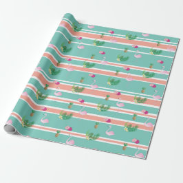 Tropical Flamingo Gift Wrapping Presentpapper