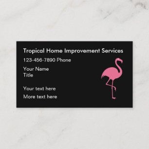 Tropical Flamingo Home Improvement Visitkort
