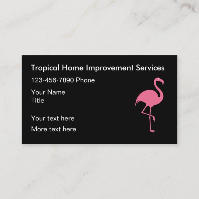 Tropical Flamingo Home Improvement  Visitkort (Framsida)