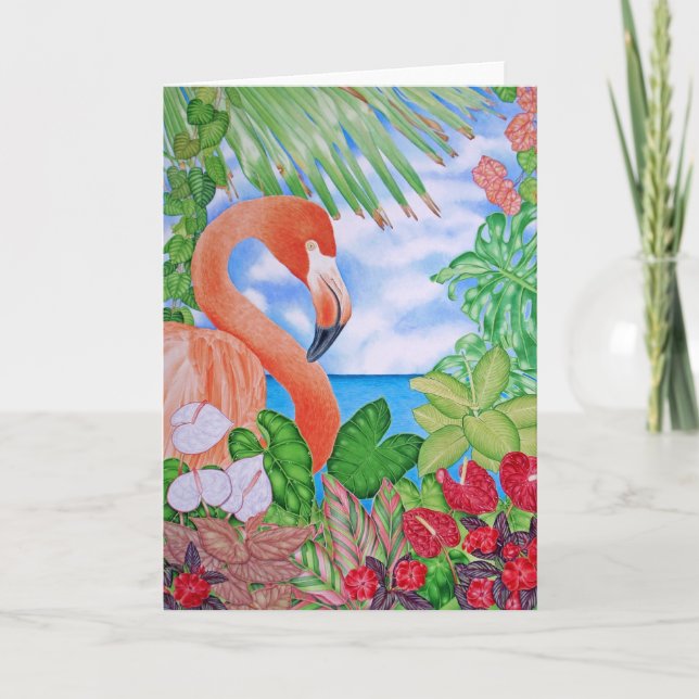 Tropical Flamingo Kort (Framsida)