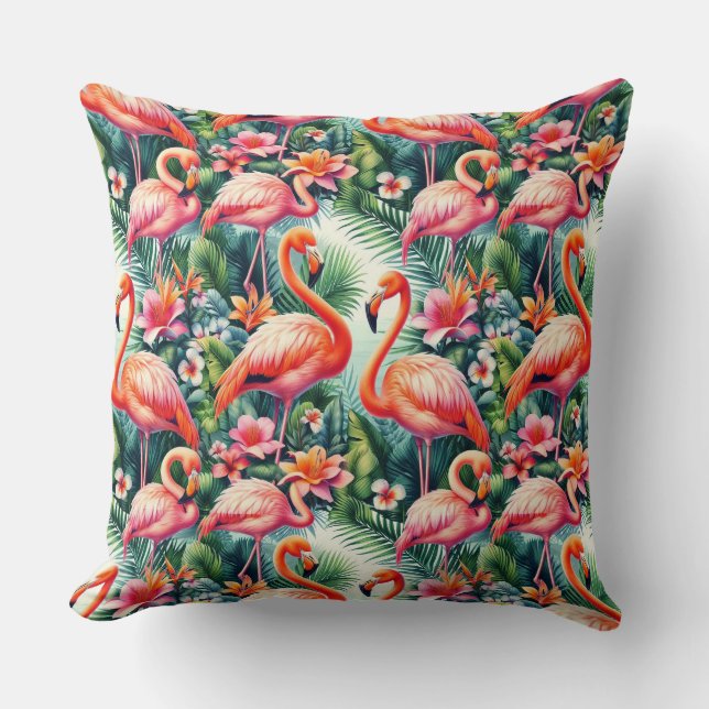 Tropical Flamingo Kudde (Framsida)