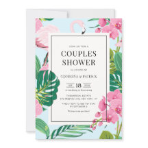 Tropical Flamingo och Orchid Summer Par Shower