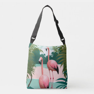 Tropical Flamingo Paradise Axelväska
