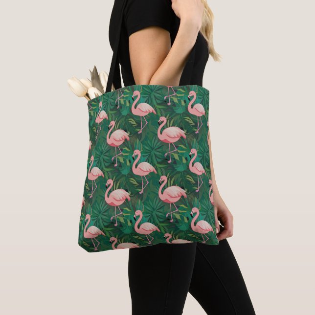 Tropical Flamingo Pattern Tygkasse (Närbild)