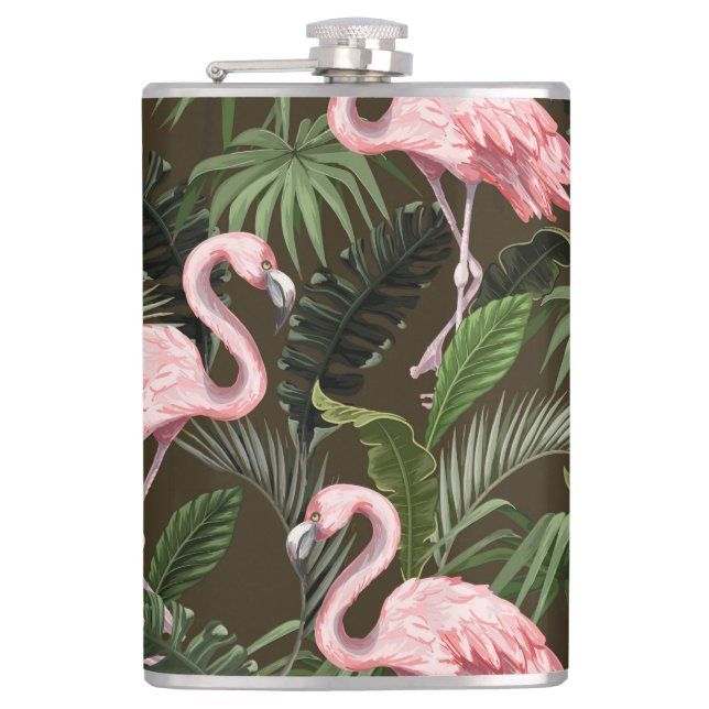 Tropical Flamingo Pattern: Vintage Löv Fickplunta (Framsidan)