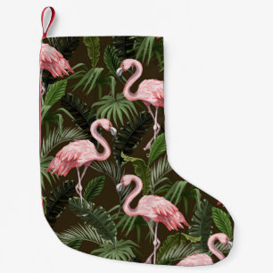 Tropical Flamingo Pattern: Vintage Löv Liten Julstrumpa