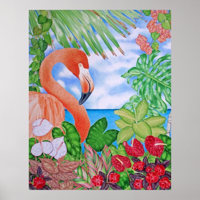 Tropical Flamingo Poster (Framsidan)