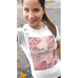 Tropical Flamingo Quinceañera, anpassningsbar T Shirt
