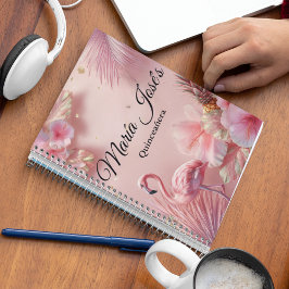 Tropical Flamingo Quinceañera, custom Anteckningsbok