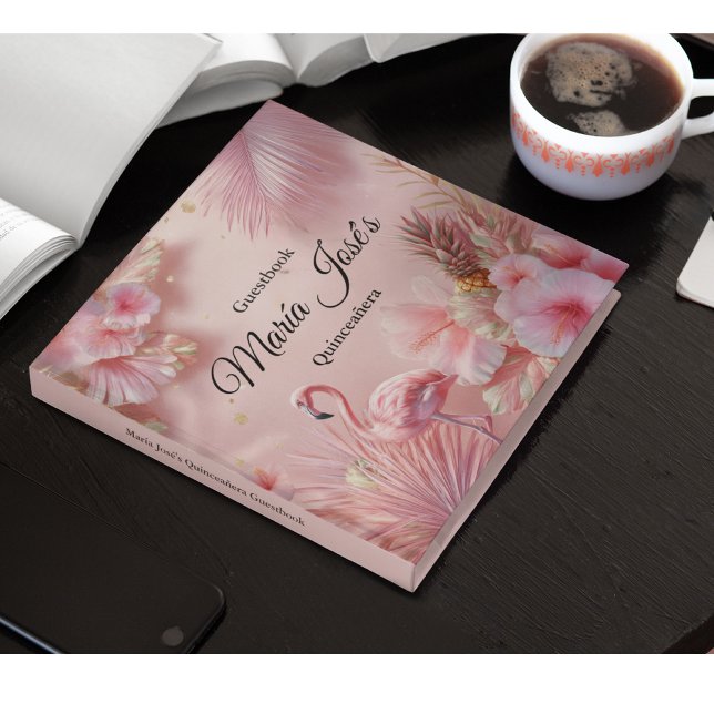 Tropical Flamingo Quinceañera, custom Gästböcker (Skapare uppladdad)