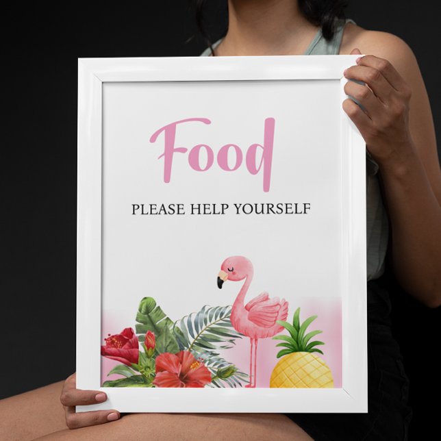 Tropical Flamingo Rosa Food Sign Poster (Skapare uppladdad)