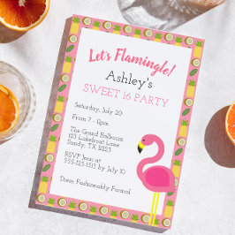 Tropical Flamingo Sweet 16 Birthday Call Inbjudningar