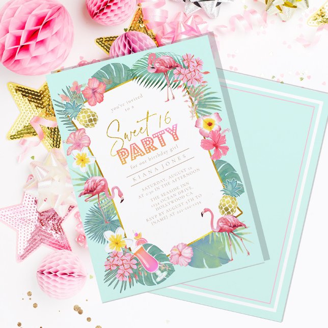 Tropical Flamingo Sweet 16 Party ID922 (Skapare uppladdad)