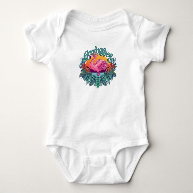 Tropical Flamingo T Shirt (Framsida)