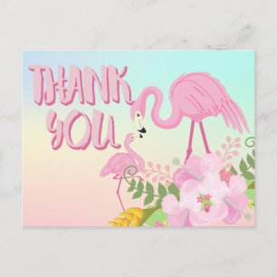 Tropical Flamingo Tack Vykort