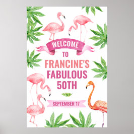 Tropical Flamingo Välkomsttecken, Tropical poster