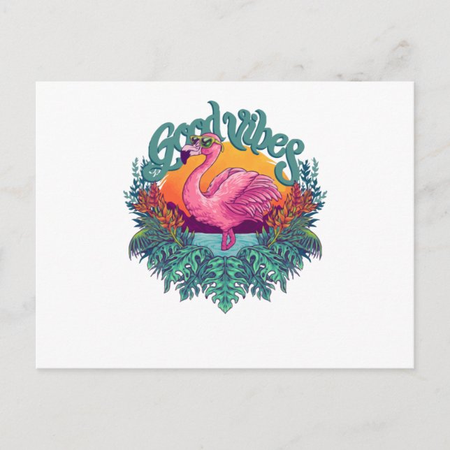 Tropical Flamingo Vykort (Framsida)