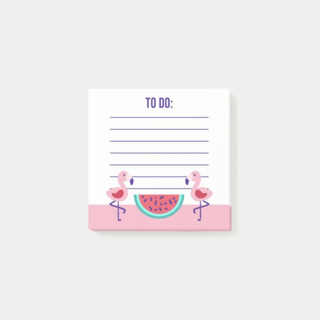 Tropical Flamingo Watermelon Post-it Notes (Framsida)
