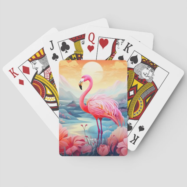 Tropical Flamingo with Flowers-76280 Casinokort (Baksidan)