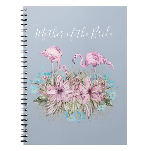 Tropical Flamingos Bröllop Anteckningsbok (Framsidan)