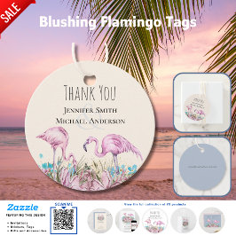 Tropical Flamingos Bröllop Gåvor Etiketter