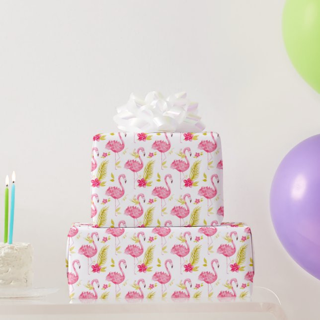Tropical Flamingos Wrapping Papper Presentpapper (Festgåvor)