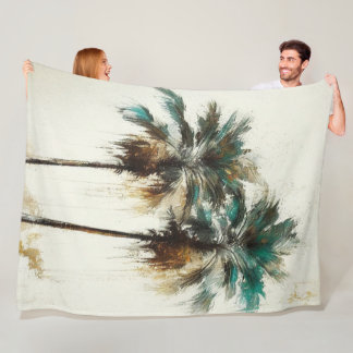 Tropical Fleece Blanket handflatan Träd