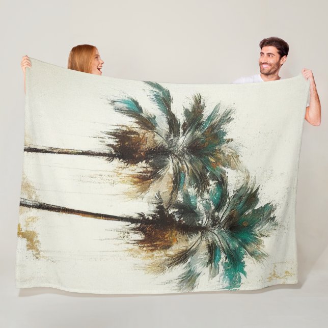 Tropical Fleece Blanket handflatan Träd (På plats)