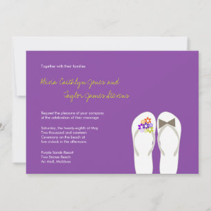 Tropical Flinflip flops Beach Wedding Inbjudan