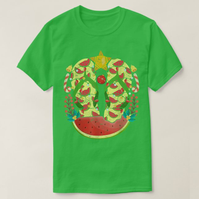 Tropical Flinflip flops Watermelon Julafton Ljus C T Shirt (Design framsida)