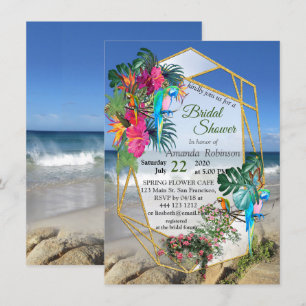 Tropical Flora Paradise Beach Scenery Inbjudningar