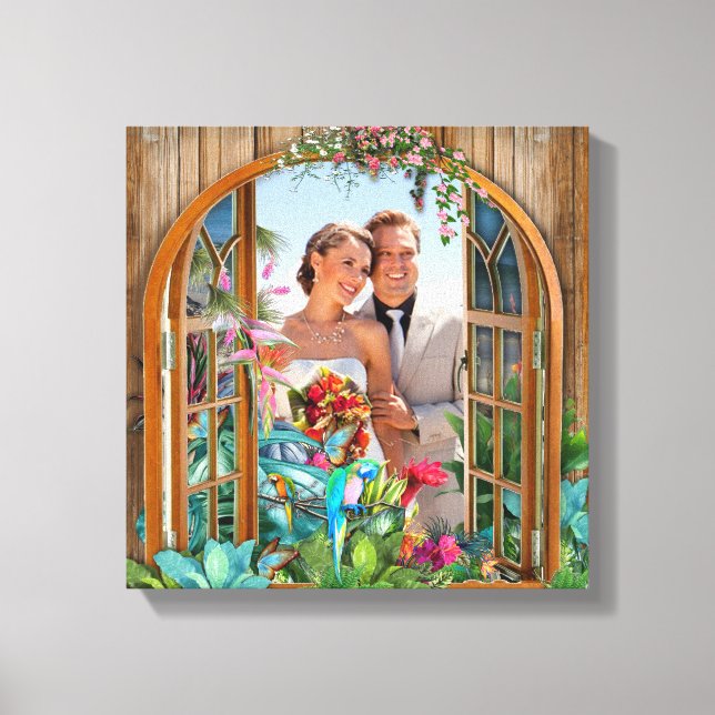 Tropical Flora Paradise Beach Scenery Photo Canvas (Framsida)