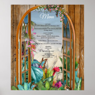 Tropical Flora Paradise Beach Scenery Poster