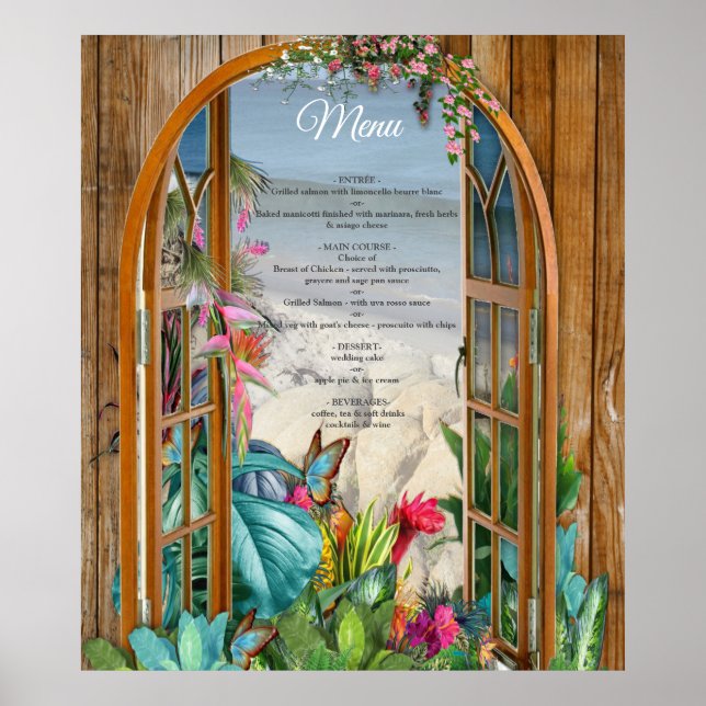 Tropical Flora Paradise Beach Scenery Poster (Framsidan)