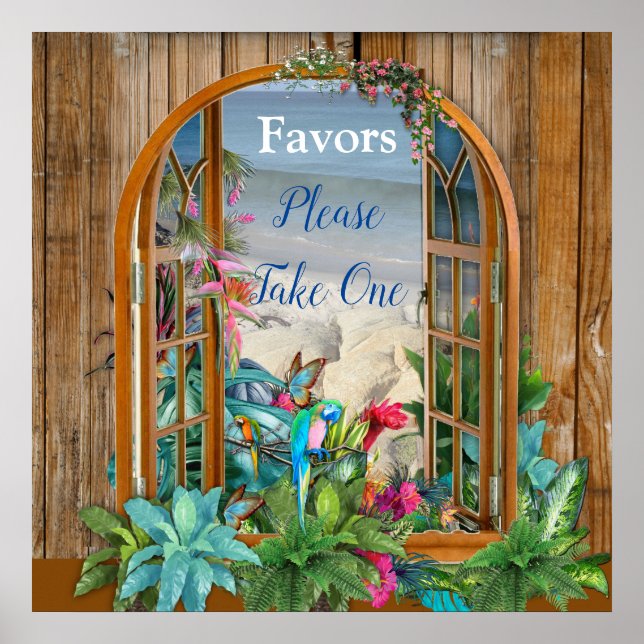 Tropical Flora Paradise Beach Scenery Poster (Framsidan)