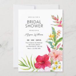 Tropical floral bridal shower inbjudningar