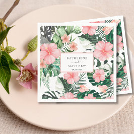 Tropical Floral Exotic Palm Leaf Beach wedding Pappersservett
