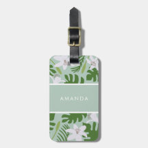 Tropical Floral Luggage Tag