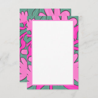 Tropical Floral Motif Flat Thank You Card Tack Kort