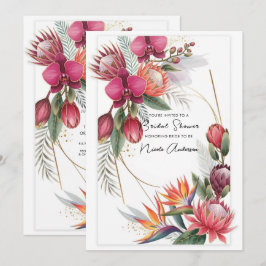 Tropical Floral Paradise Botanical Gold  Inbjudningar