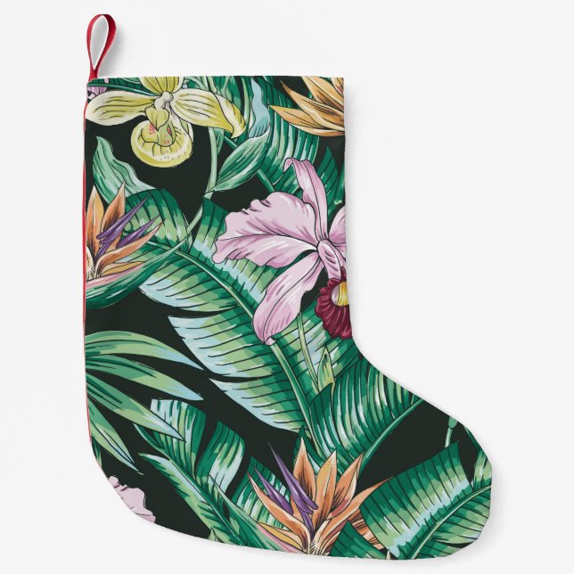Tropical floral seamless pattern with exotic flowe liten julstrumpa (Framsidan)