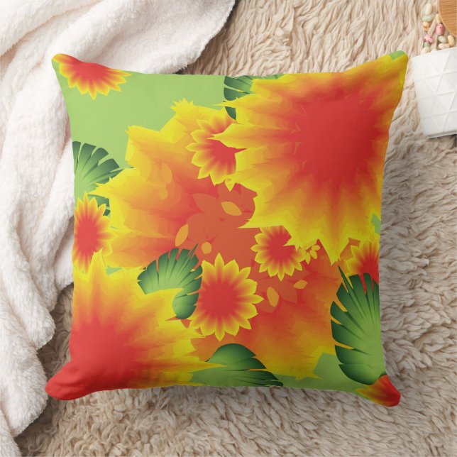 Tropical Floral Style Kudde (Filt)