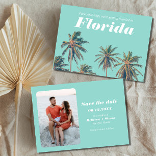 Tropical Florida Beach Wedding Photo Spara datum Datumet