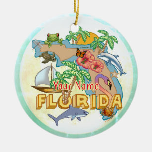 Tropical Florida Julgransprydnad Keramik