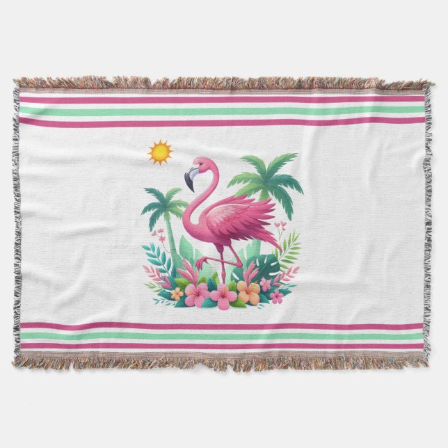 Tropical/Florida rosa flamingo Filt (Framsidan)