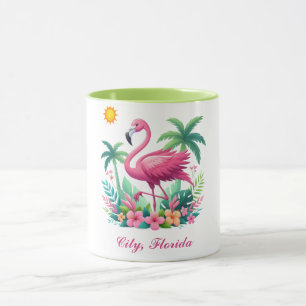 Tropical/Florida rosa flamingo Mugg