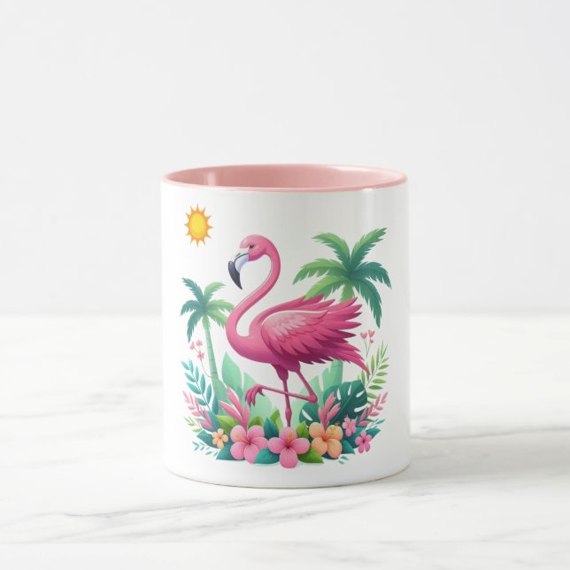 Tropical/Florida rosa flamingo Mugg (Center)