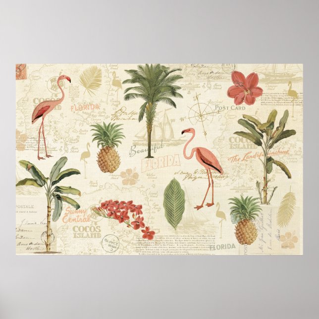 Tropical Floridian Mönster Poster (Framsidan)